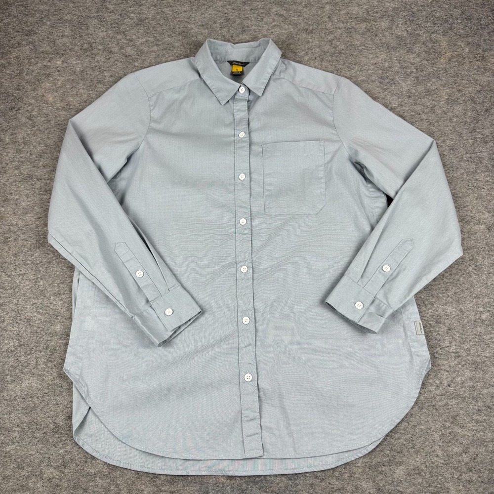 Eddie Bauer Travex Button Up Tunic Shirt Blue Womens Small S